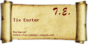 Tix Eszter névjegykártya